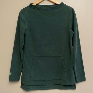 Dudley Stephens Fleece Green Sweater Kangaroo Pocket Small